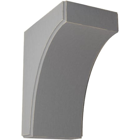 Ekena Millwork 5 1/4"W x 8"D x 10"H Clarksville Wood Vintage Decor Bracket, Pebble Grey BKTWD05X08X10CVPG